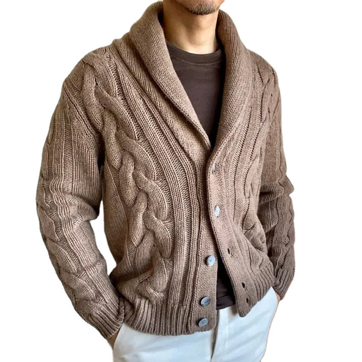 Herren Strickjacke Schalkragen Klassisch | Knöpfe