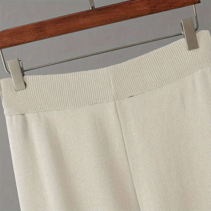 Damen 3 Teiliges Strickset Cardigan Top Hose | Komfort Lounge Set