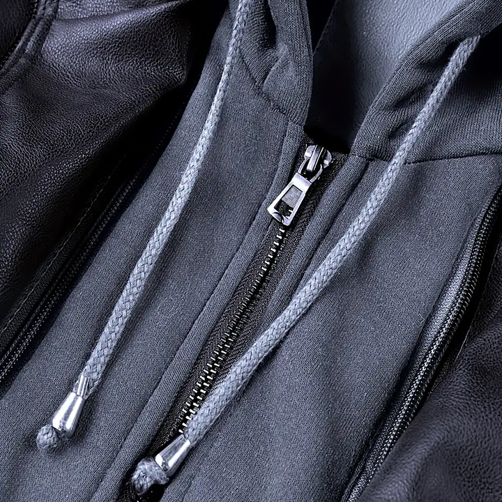 Herren Biker Jacke | Kapuze