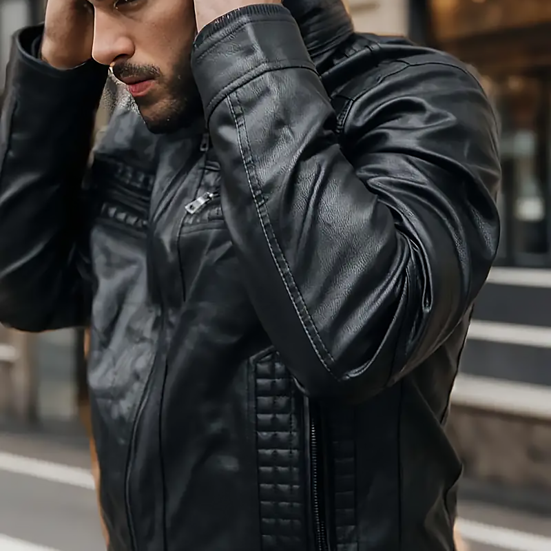 Herren Biker Jacke | Kapuze