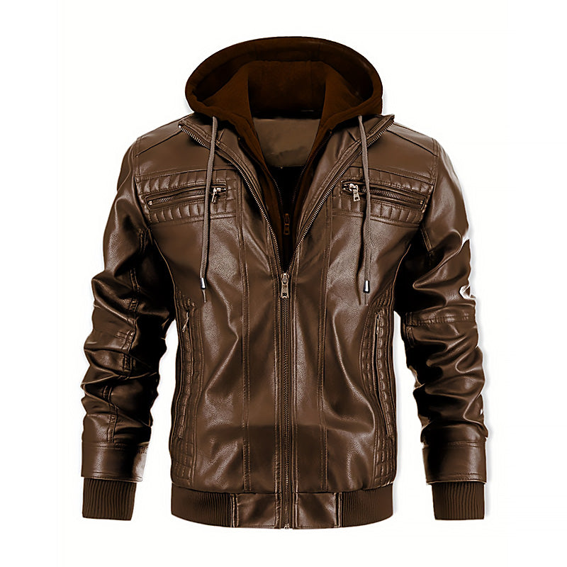 Herren Biker Jacke | Kapuze