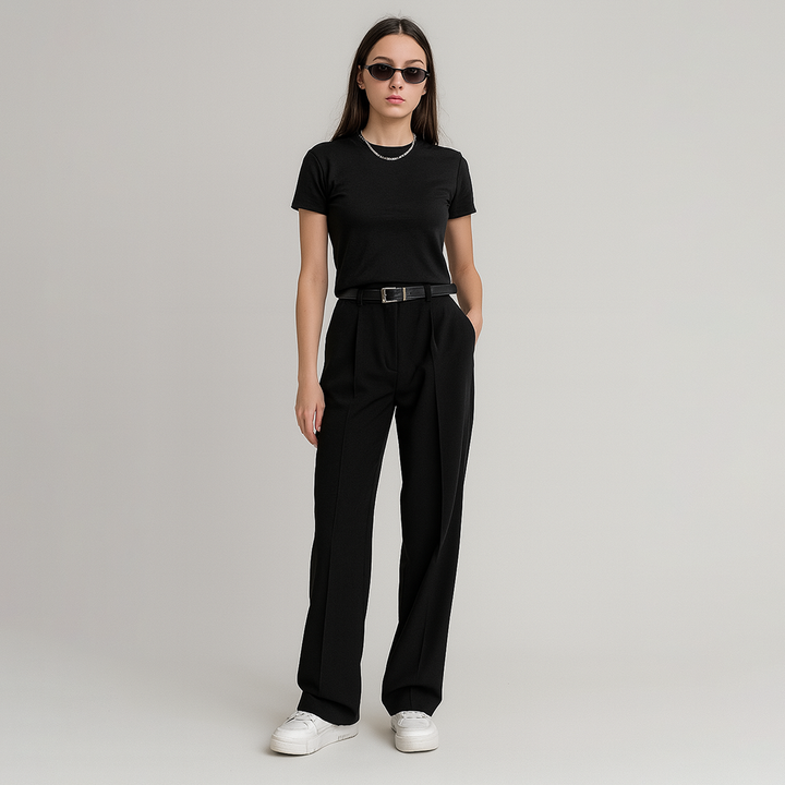 Damen Weitgeschnittene Hose | Gerader Schnitt