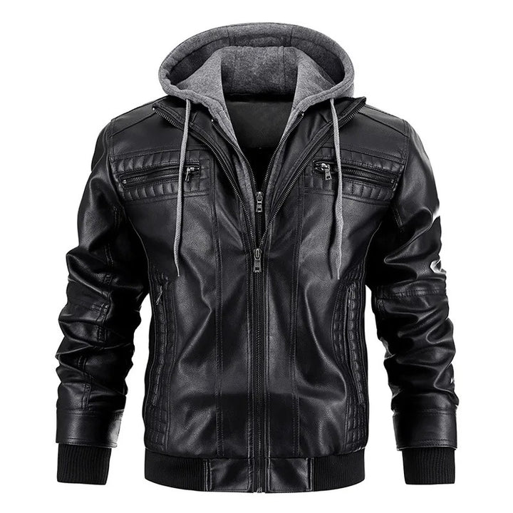 Herren Biker Jacke | Kapuze