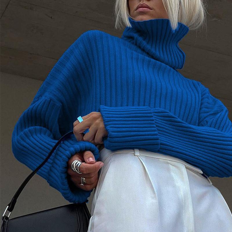 Damen Pullover Rollkragen | Warmer Strickpullover