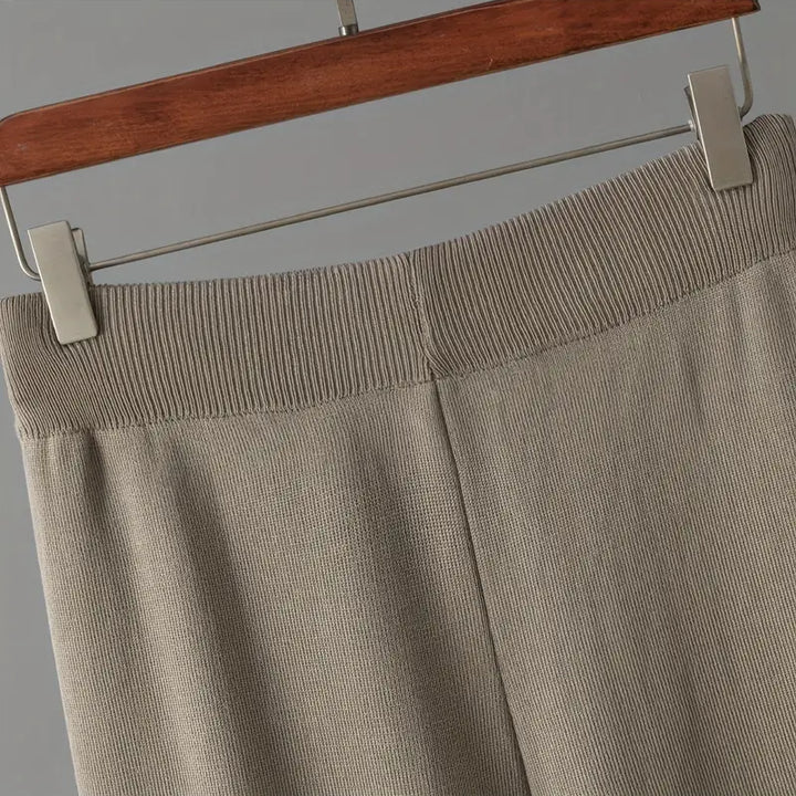 Damen 3 Teiliges Strickset Cardigan Top Hose | Komfort Lounge Set