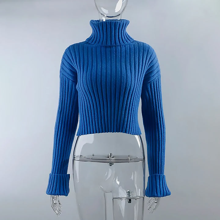 Damen Pullover Rollkragen | Warmer Strickpullover