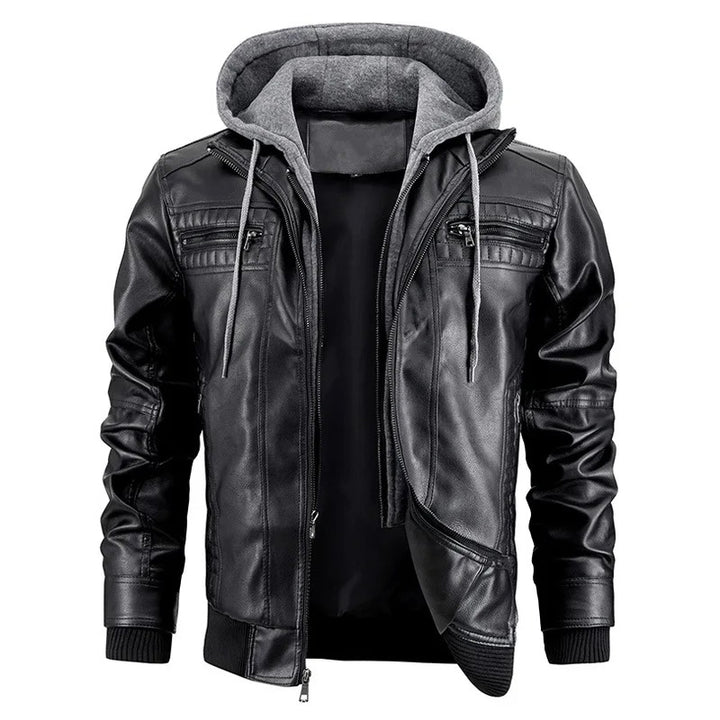 Herren Biker Jacke | Kapuze