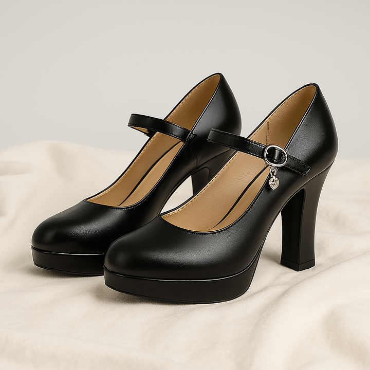 Damen Plateau Absatzschuhe | Verstellbarer Riemen