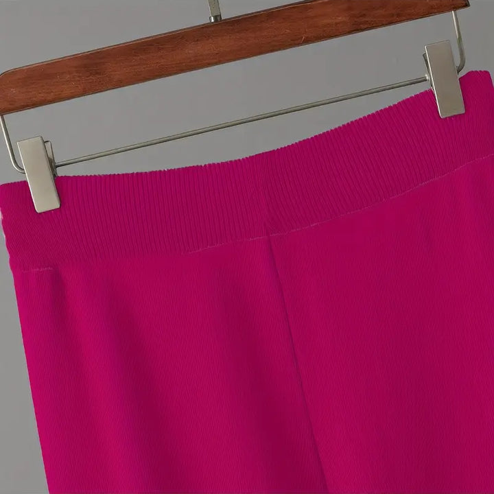 Damen 3 Teiliges Strickset Cardigan Top Hose | Komfort Lounge Set