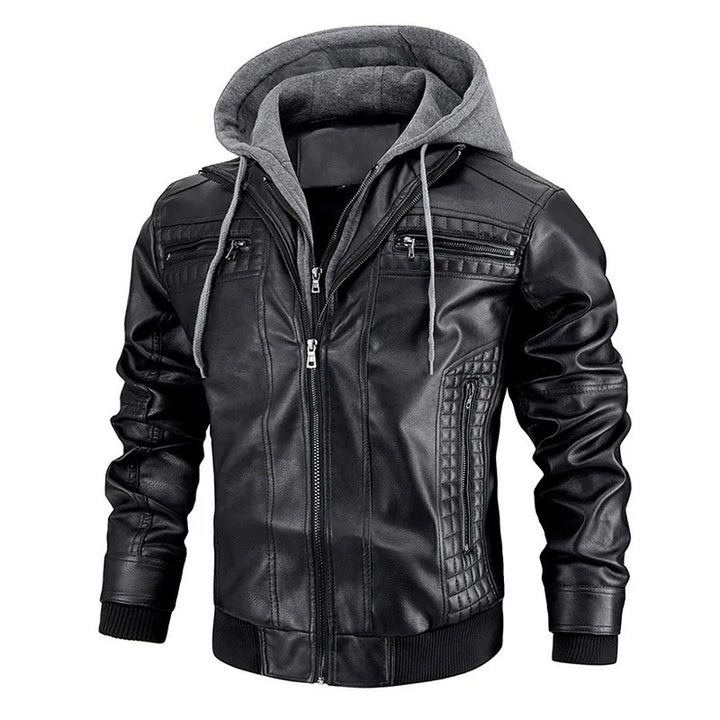 Herren Biker Jacke | Kapuze