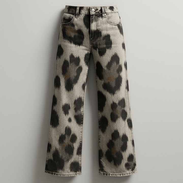 Damen Weitgeschnittene Hose | Leopardenmuster Modern
