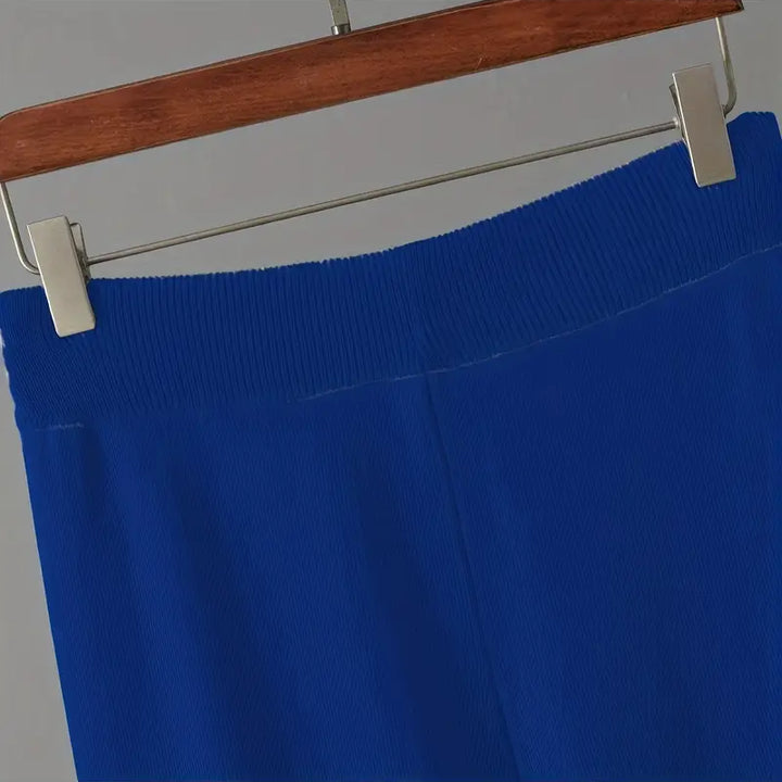 Damen 3 Teiliges Strickset Cardigan Top Hose | Komfort Lounge Set