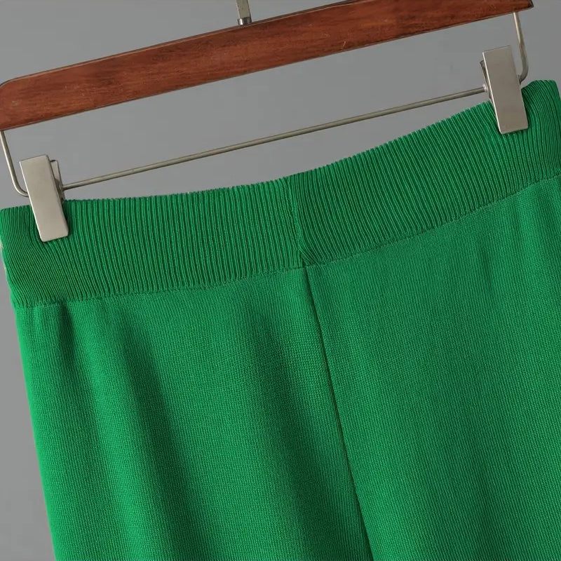 Damen 3 Teiliges Strickset Cardigan Top Hose | Komfort Lounge Set