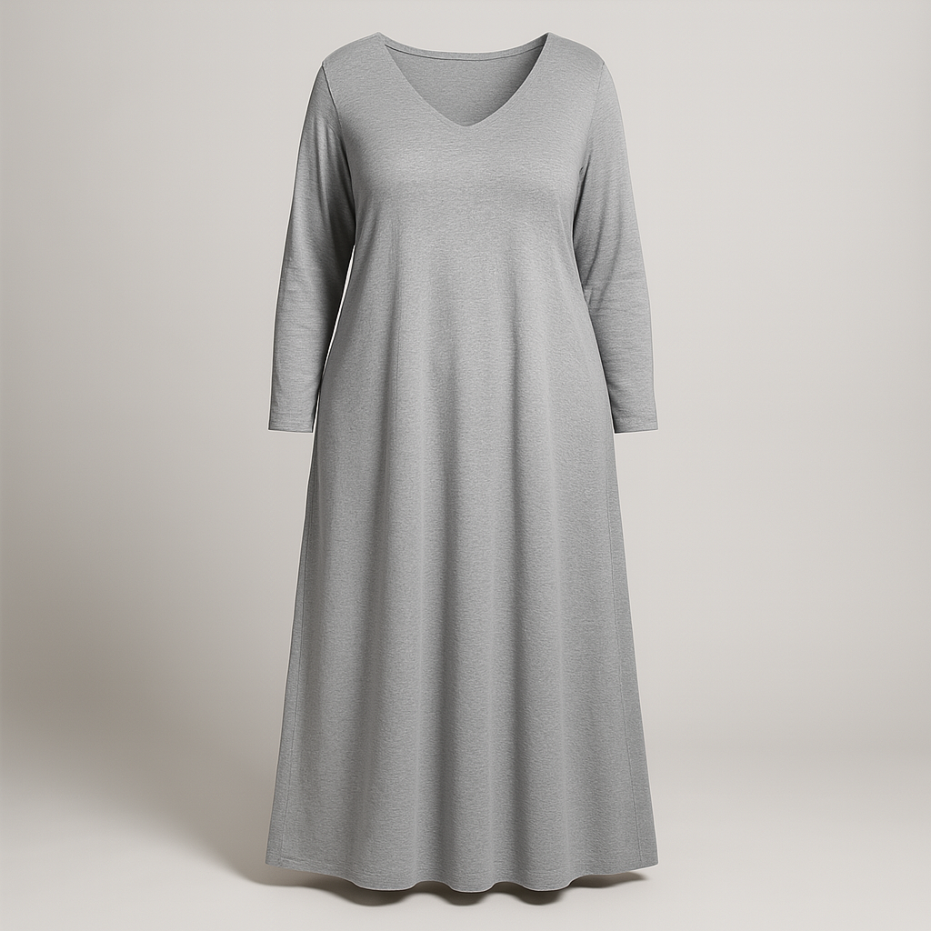 Damen Lockeres Maxikleid | Oversize Langarm