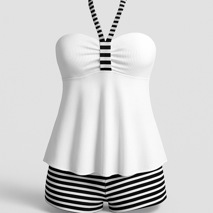 Damen Rückenfreier Tankini | Zweiteiliges Set
