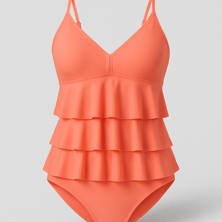 Damen Figurformender Badeanzug | Rüschen Design