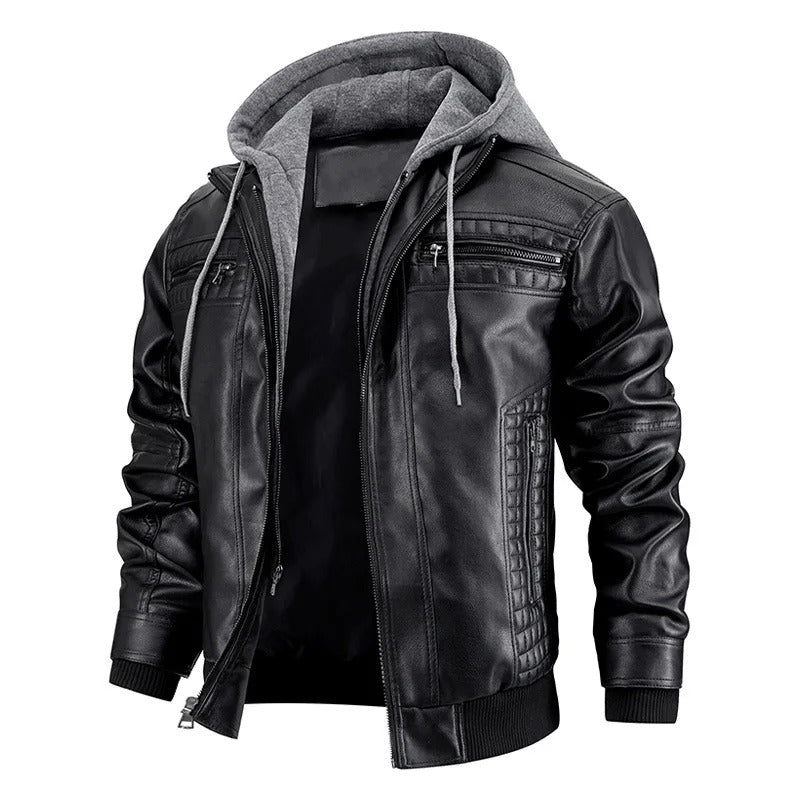 Herren Biker Jacke | Kapuze