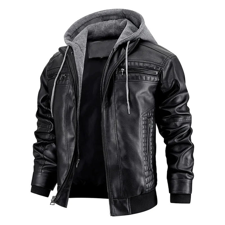 Herren Biker Jacke | Kapuze