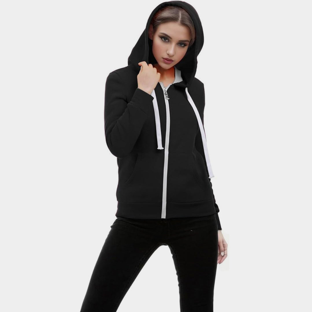 Kapuzenpullover | Damen Reißverschluss Kapuzenpullover | Langarm