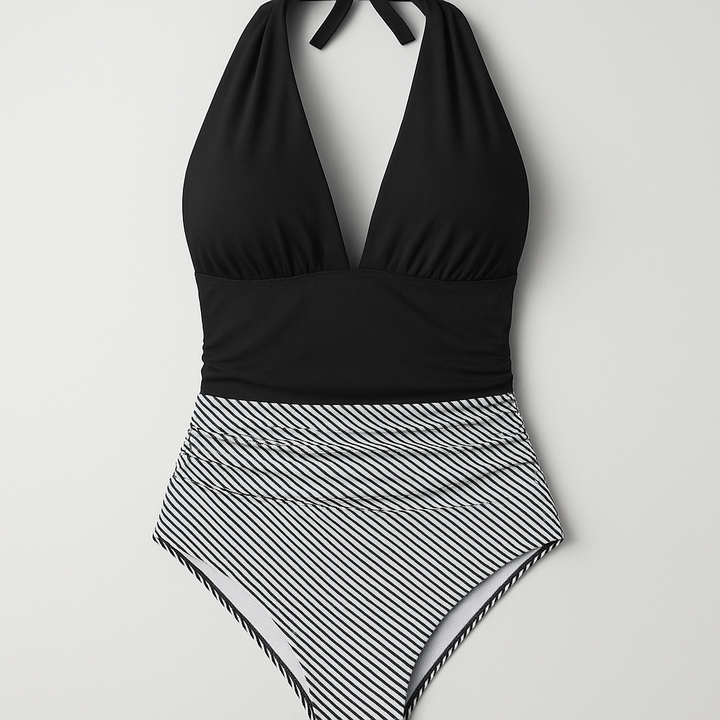 Damen Figurformender Badeanzug | Zweifarbiges Design
