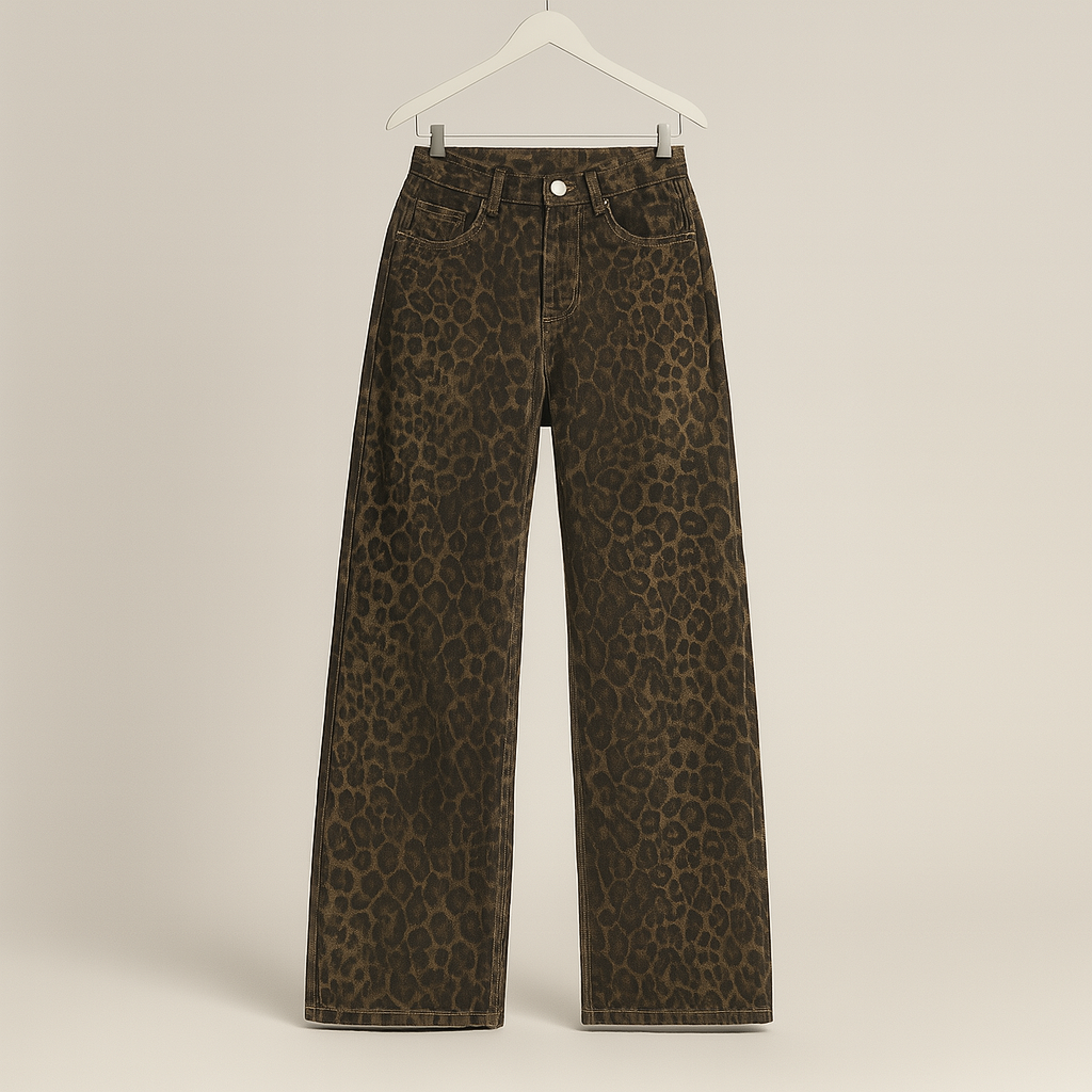 Damen Weitgeschnittene Hose | Leopardenmuster Urban