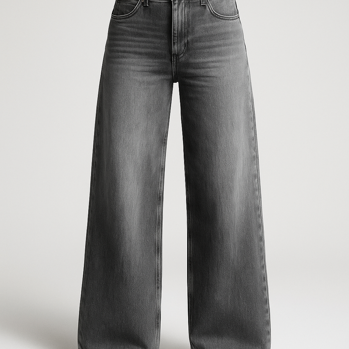 Damen Weitgeschnittene Jeanshose | Hohe Taille