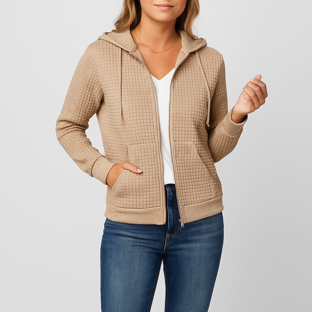 Damen Kapuzenjacke Mit Reißverschluss | Lockerer Stil-Lookberg