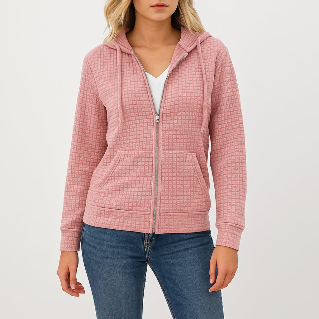 Damen Kapuzenjacke Mit Reißverschluss | Lockerer Stil-Lookberg