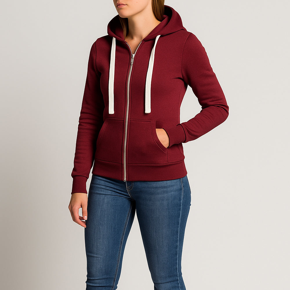 Damen Reißverschluss Kapuzenpullover | Eleganten Hoodie-Lookberg