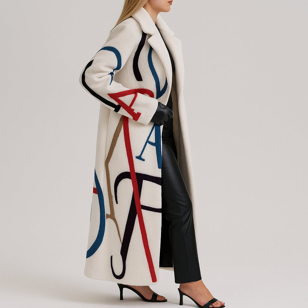 Wintermantel Damen Warm | Mantel Mit Buchstabenmuster-Lookberg