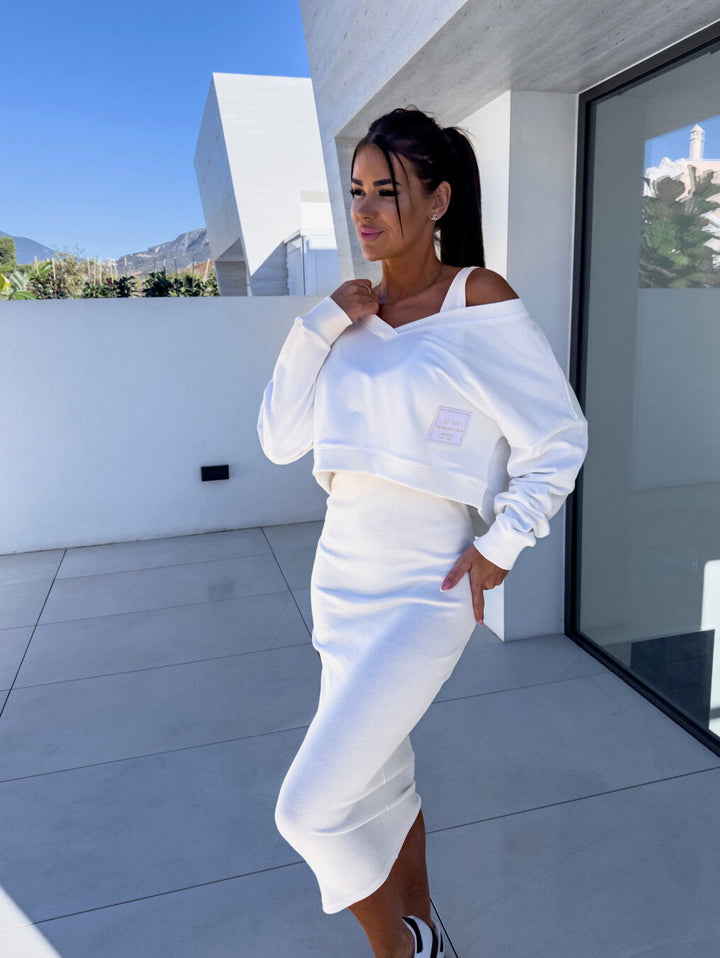 Damen Zweiteiliges Set Pullover Und Rock | Langarm